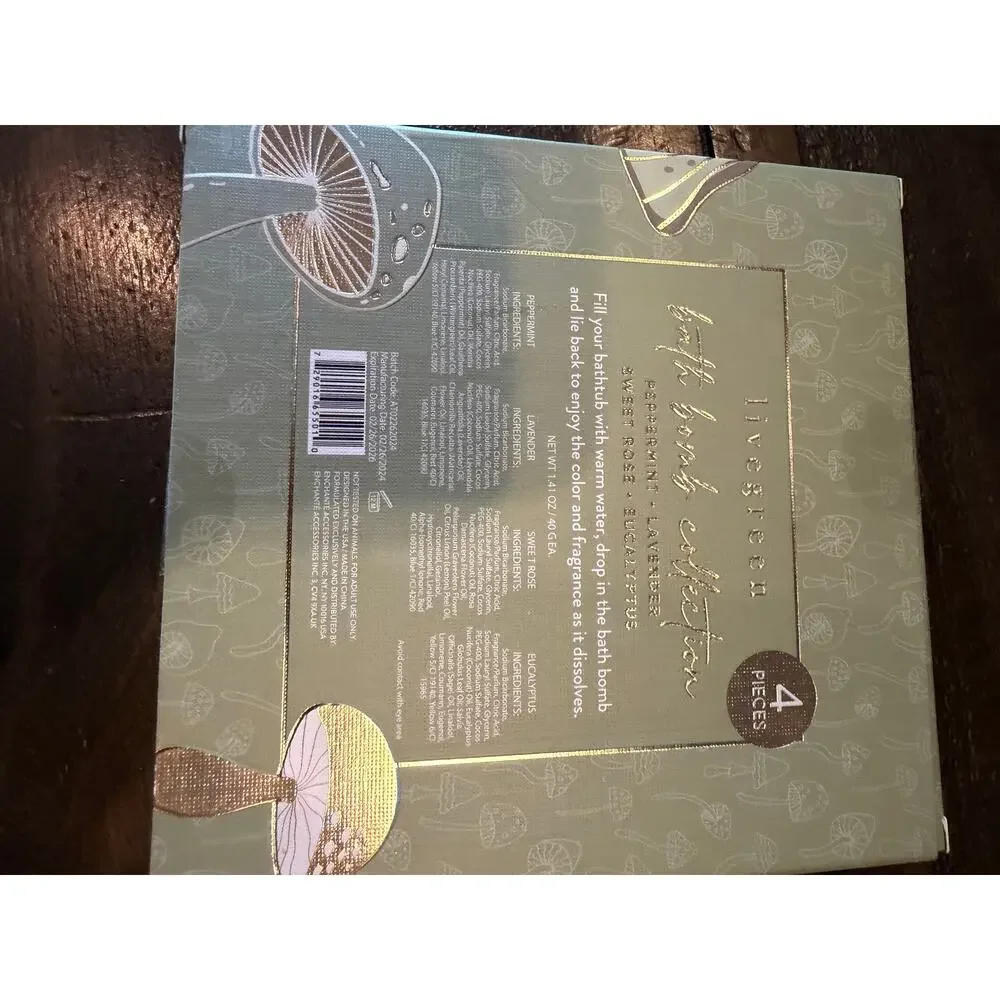 Livegreen 4 Piece “Mushroom” Bathbomb Set NIB